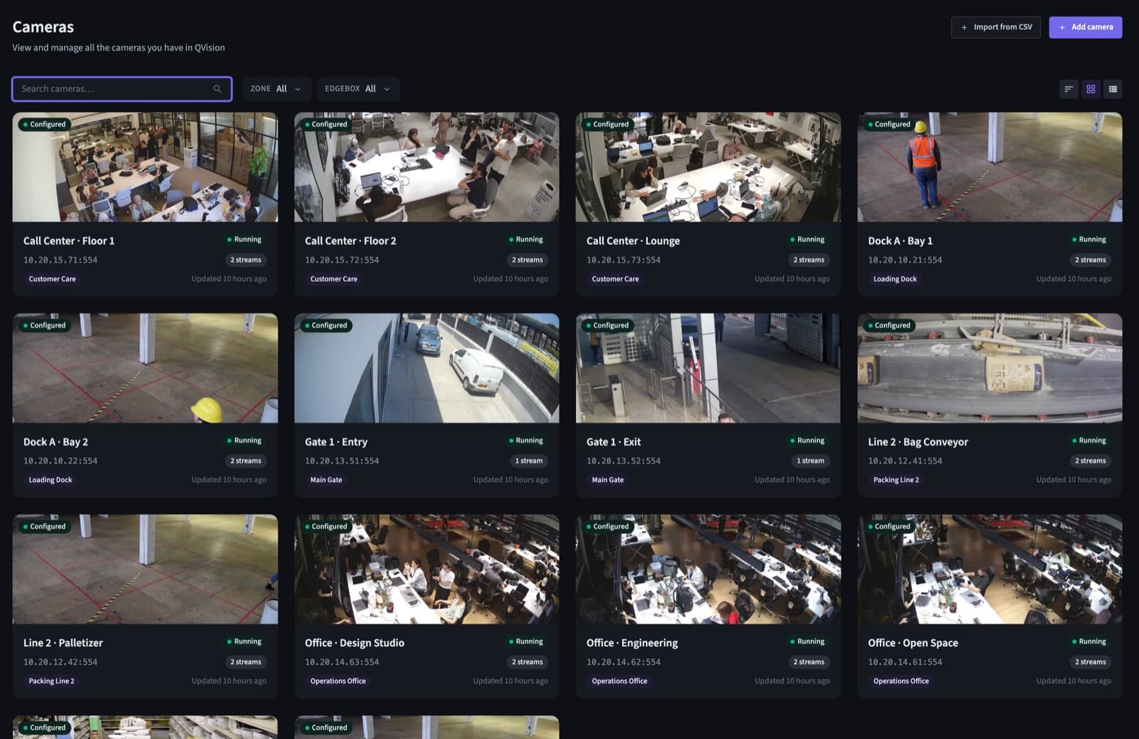 The QVision camera grid
